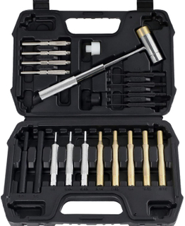 Hammer and Upgraded Non-deformed Material Brass Punch Set with Storage Case Gun smith Tool Kit